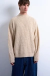 Topman Rib Mock Neck Sweater In Neutral