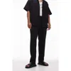 Shop Topman Ribbed Wide Leg Pants In Black