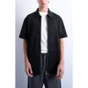 Topman Seersucker Zip-up Shirt In Black