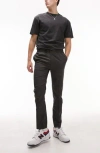 Topman Skinny Smart Pants With Elasticated Waistband In Charcoal-gray In Charcoal