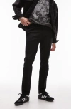 Topman Premium Wool Stretch Slim Pant In Black In Black