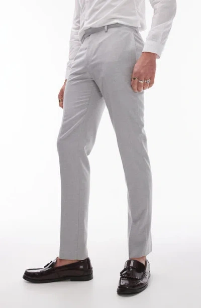 Topman Slim Fit Dress Pants In Gray