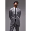 Topman Slim Fit Grey Stretch Suit Jacket In Grey