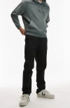 Topman Slim Fit Stretch Cotton Chinos In Black