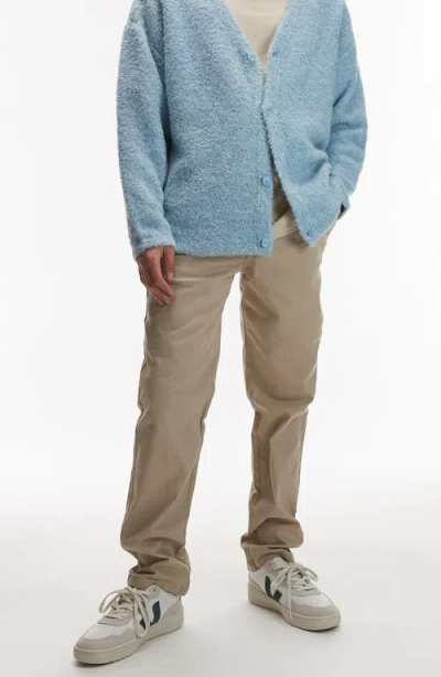 Topman Slim Fit Stretch Cotton Chinos In Stone