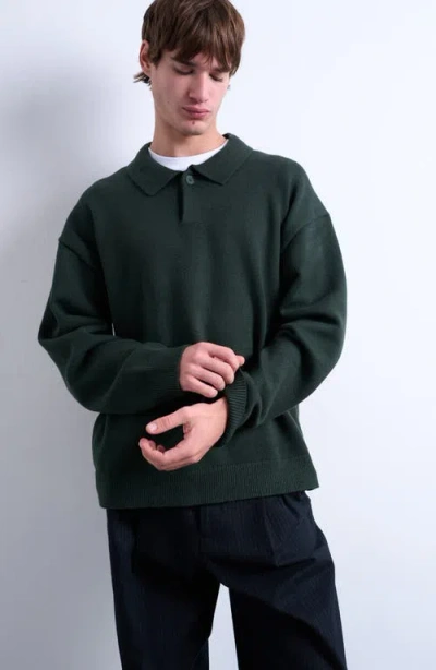 Topman Smart Polo Sweater In Green