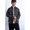 Topman Textured Check Overshirt In Black