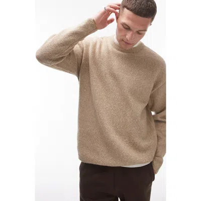 Topman Textured Sweater In Heathered Oatmeal-neutral