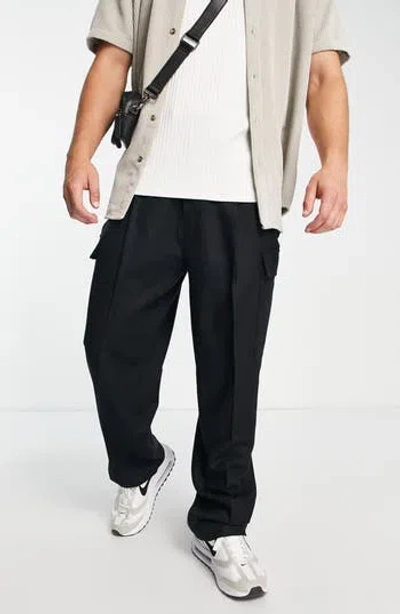 Topman Tapered Plisse Jogger In Black