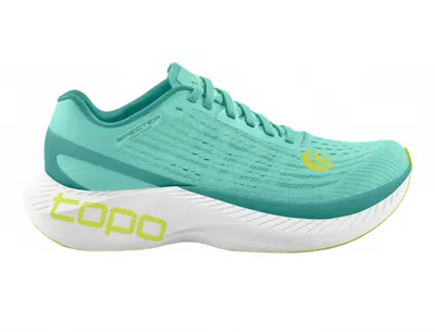Topo Athletic Women's Specter Road Running Shoes In Aqua Lime In Blue