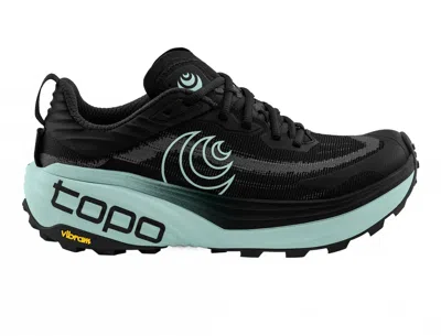 Topo Athletic Women's Vista Trail Running Shoes In Black/mint In Multi