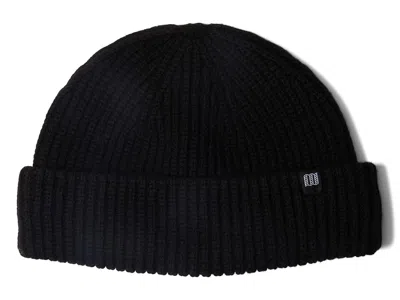 Topo Designs Global Beanie Beanies Black, Wool/nylon/merino In Blue