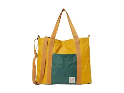 Topo Designs Mountain Essential Tote Handbags Mustard/forest: One Size In Yellow