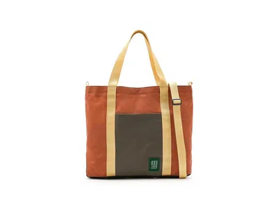 Topo Designs Mountain Essential Tote Handbags Woodland/terracotta: One Size In Brown