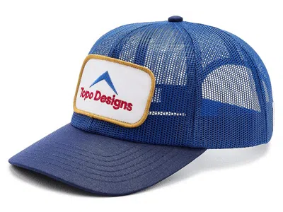 Topo Designs Patch Mesh Trucker - Retro Icon Caps Forest Blue: One Size