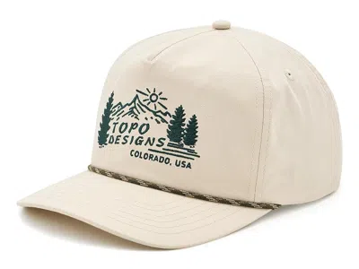 Topo Designs Twill Rope Cap - Mountain Scene Caps Bone White: One Size In Neutral