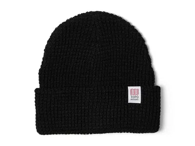 Topo Designs Waffle Knit Beanie Caps Black: One Size