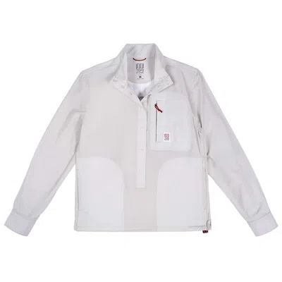 Topo Designs Women's Grey Tech Popover Shirt - Small In White