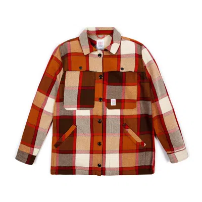 Topo Designs Women's Mountain Shirt Jacket - Brown Natural Plaid In Multi