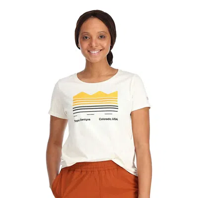 Topo Designs Women's Strata Map Tee - Large Natural In Multi