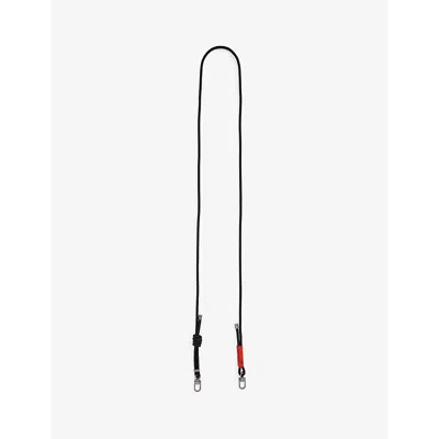 Topologie Black Solid Wares Brand-patch Woven Phone Strap 6mm In Red