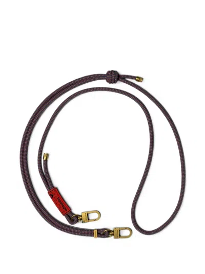 Topologie Lattice-pattern Logo-patch Rope Strap In Black