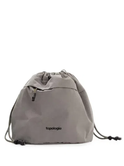 Topologie Reversible Drawstring Bucket Clutch Bag In Gray
