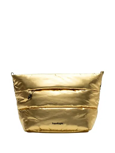 Topologie Top-zip Quilted Shoulder Bag In Gold
