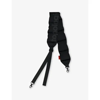 Topologie Womens Black Puffer Woven Strap