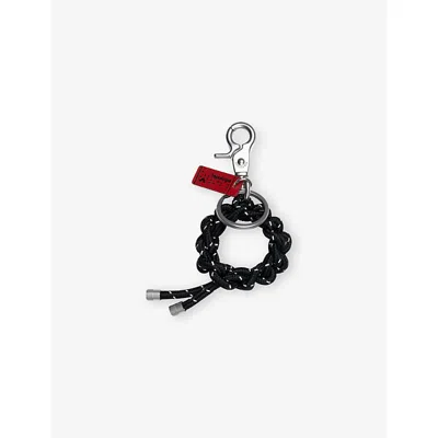 Topologie Womens Black Reflective Krans Woven Keychain
