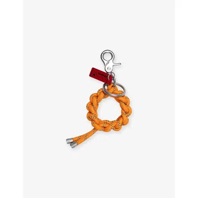 Topologie Womens Orange Patterned Krans Woven Keychain