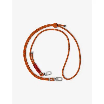 Topologie Womens Orange Patterned Rope Woven Strap 6mm