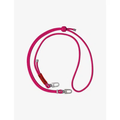 Topologie Womens Pink Solid Rope Woven Strap 6mm