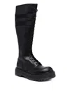Tops Luxury Sleek Black Ankle Boots With Lace-up Front And Side Zipper In Black