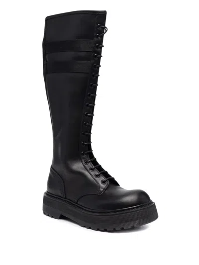 Tops Luxury Sleek Black Ankle Boots With Lace-up Front And Side Zipper
