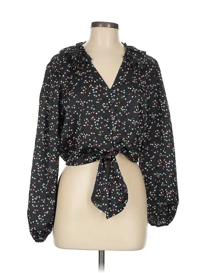 Pre-owned Topshop 3/4 Sleeve Blouse In Black