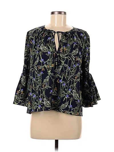Pre-owned Topshop 3/4 Sleeve Blouse In Black