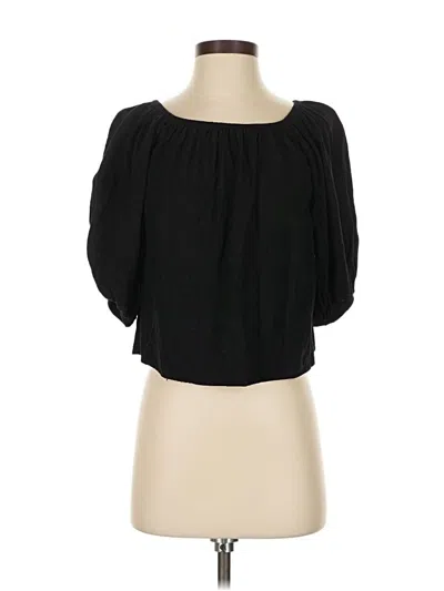 Pre-owned Topshop 3/4 Sleeve Blouse In Black