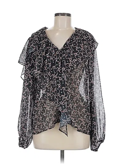 Pre-owned Topshop 3/4 Sleeve Blouse In Black