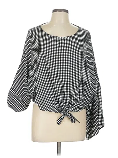 Pre-owned Topshop 3/4 Sleeve Blouse In Black