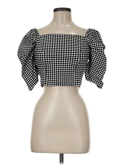 Pre-owned Topshop 3/4 Sleeve Blouse In Black