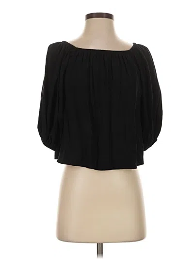 Pre-owned Topshop 3/4 Sleeve Blouse In Black