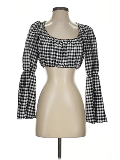 Pre-owned Topshop 3/4 Sleeve Blouse In Black