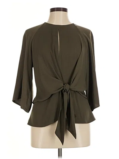 Pre-owned Topshop 3/4 Sleeve Blouse In Brown