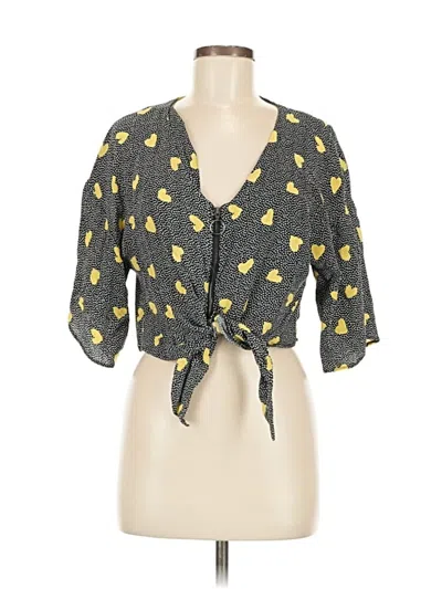 Pre-owned Topshop 3/4 Sleeve Blouse In Gray