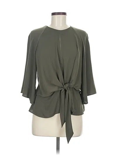 Pre-owned Topshop 3/4 Sleeve Blouse In Green