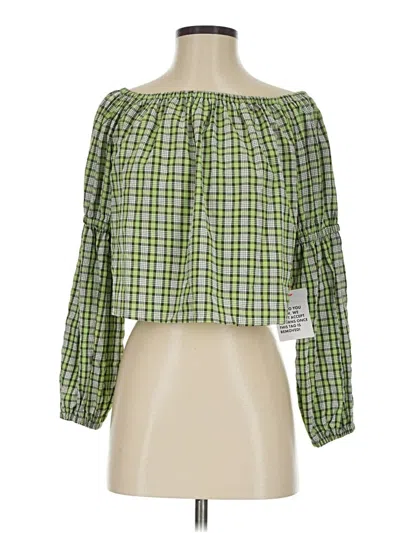 Pre-owned Topshop 3/4 Sleeve Blouse In Green