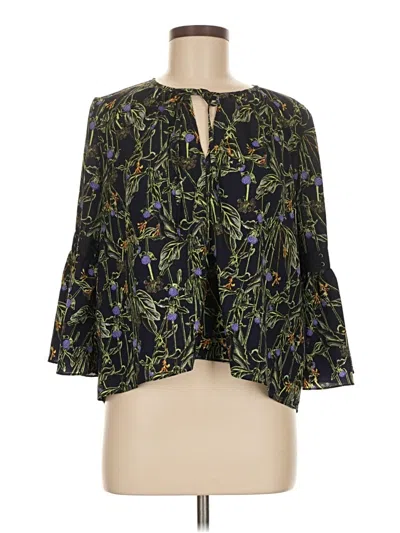 Pre-owned Topshop 3/4 Sleeve Blouse In Green