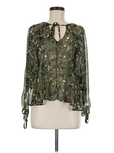 Pre-owned Topshop 3/4 Sleeve Blouse In Green