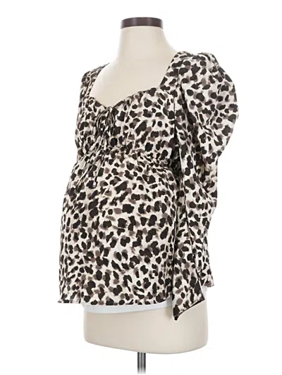 Pre-owned Topshop 3/4 Sleeve Blouse In Ivory